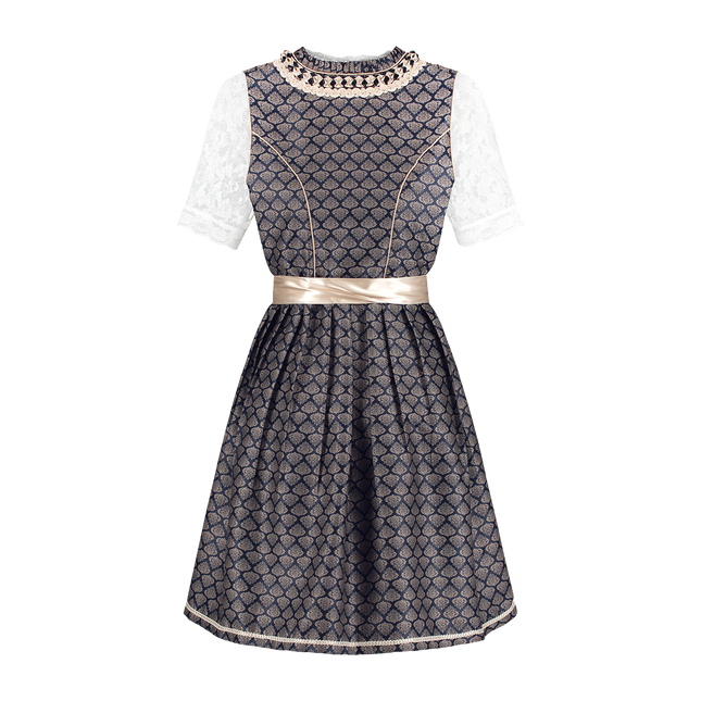 Blu Bianco Crema Abito Dirndl Oktoberfest Donna 2 Pezzi