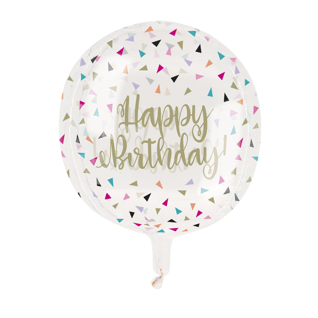 Palloncino ad elio Happy Birthday vuoto 38 cm