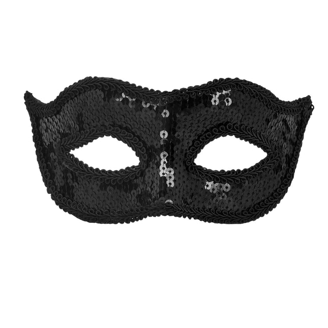 Maschera occhi nera con paillettes