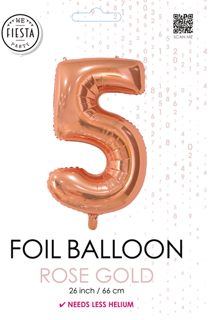 Pallone in foil Figura 5 Oro Rosa 66cm