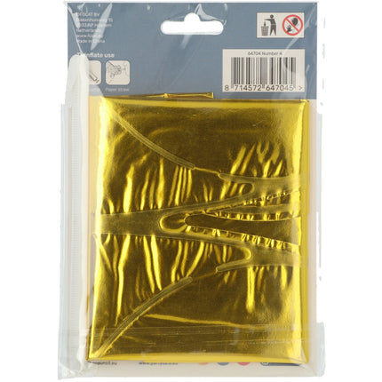 Pallone in foil Figura 4 Gold con supporto 72cm