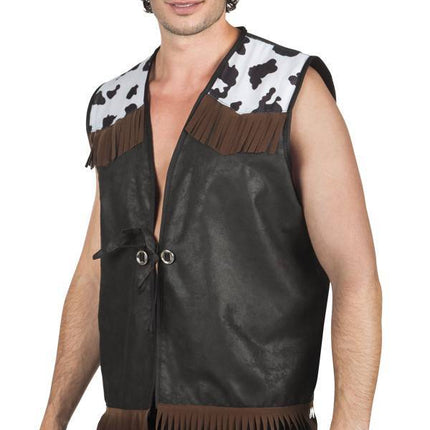 Gilet da cowboy nero L/XL