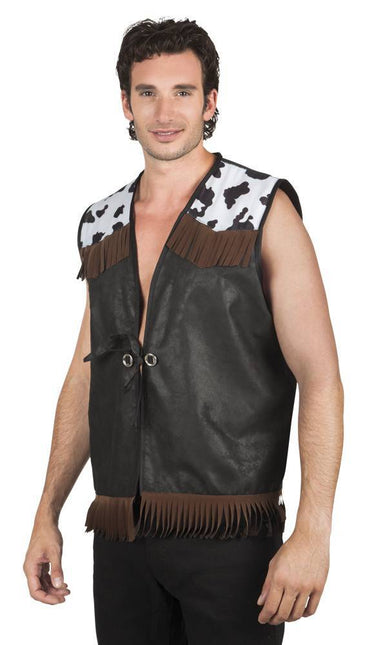 Gilet da cowboy nero L/XL