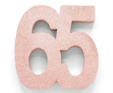 Decorazione da tavolo oro rosa Figura 65 Glitter 20,5 cm