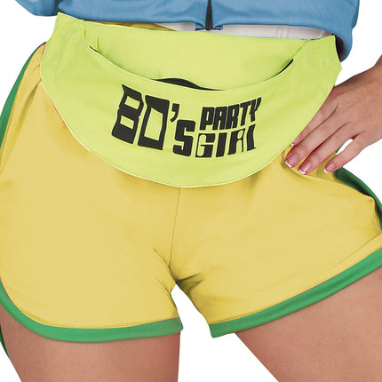 Costume da party femminile anni '80 al neon