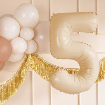 Palloncino in foil Numero ''5'', 72 cm, beige