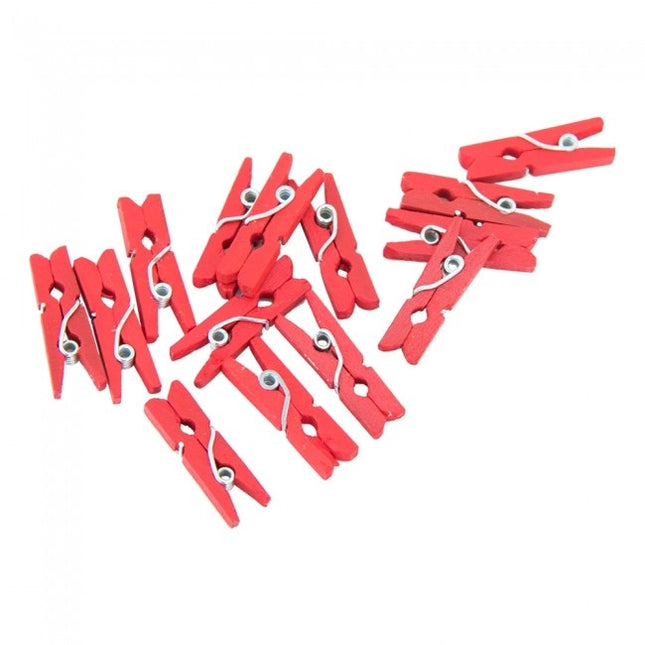 Mini chiodini in legno rosso 24 pezzi