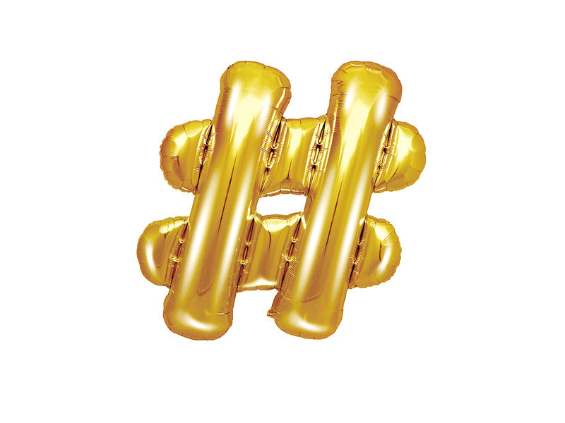 Palloncino in foil Lettera # Oro Vuoto 35cm