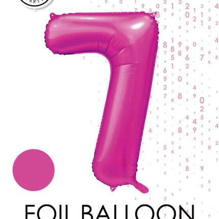 Palloncino Numero fucsia 7 anni lucido 86 cm