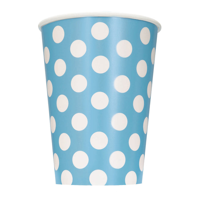 Tazze a pois azzurro 355ml 6pz