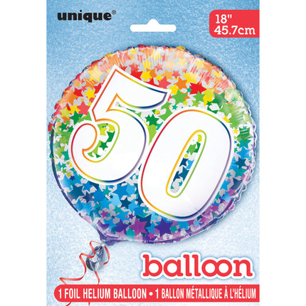 Palloncino ad elio 50 anni Stars vuoto