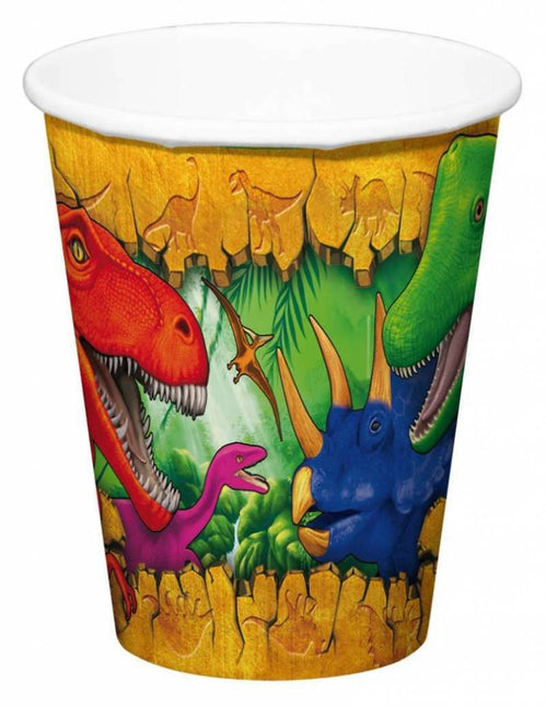 Tazze Dinosauro in cartone 250ml 6 pezzi