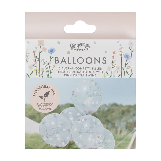 Palloncini a coriandoli Team Bride Flowers 30cm 5pz