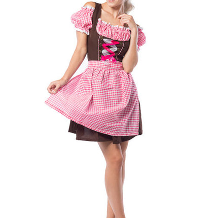 Abito Dirndl Oktoberfest Rosa Marrone