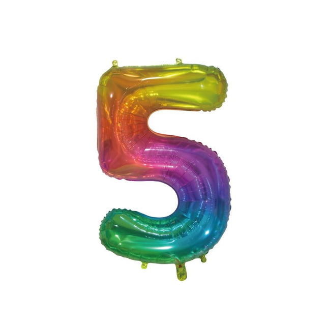 Pallone in foil Figura 5 Arcobaleno Trasparente 66cm