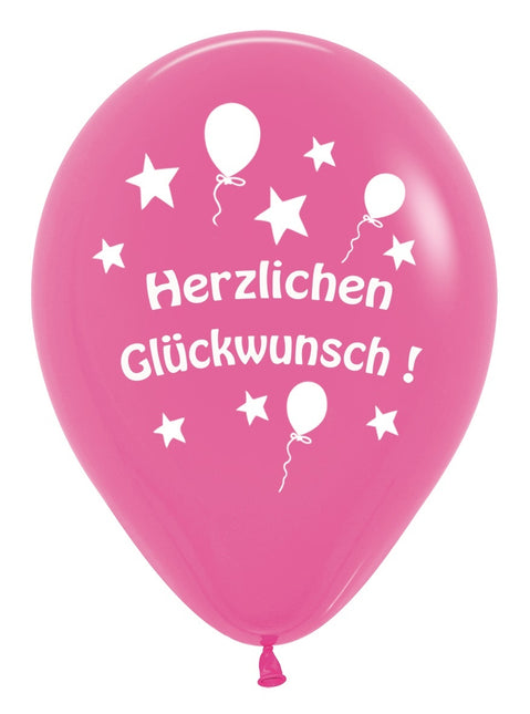 Palloncini Herzlichen Gluckwunsch Mix 30cm 12pz