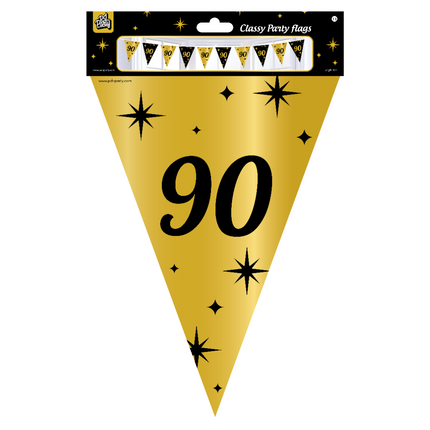 Bandiera 90 anni oro nero 10m