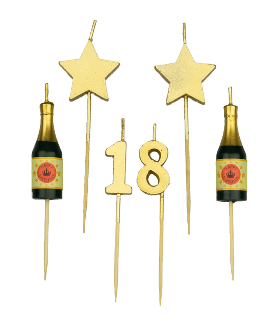 Candele 18 anni Champagne 17,5 cm