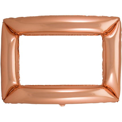 Cornice per foto con palloncini in foil oro rosa 85 cm