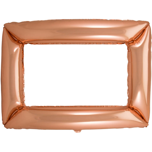 Cornice per foto con palloncini in foil oro rosa 85 cm