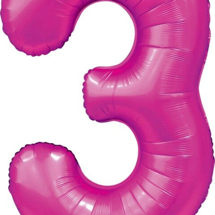 Pallone Figura fucsia 3 anni lucido 86 cm