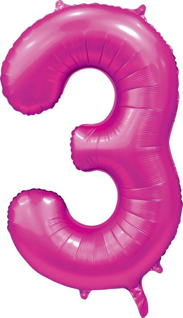 Pallone Figura fucsia 3 anni lucido 86 cm