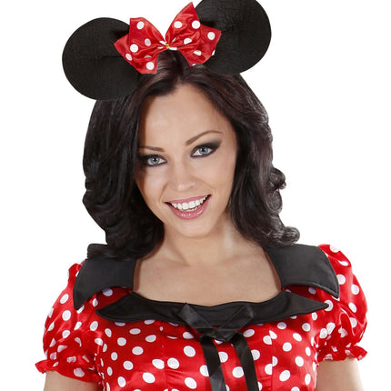 Cerchietto Minnie Mouse nero rosso