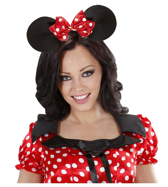 Cerchietto Minnie Mouse nero rosso