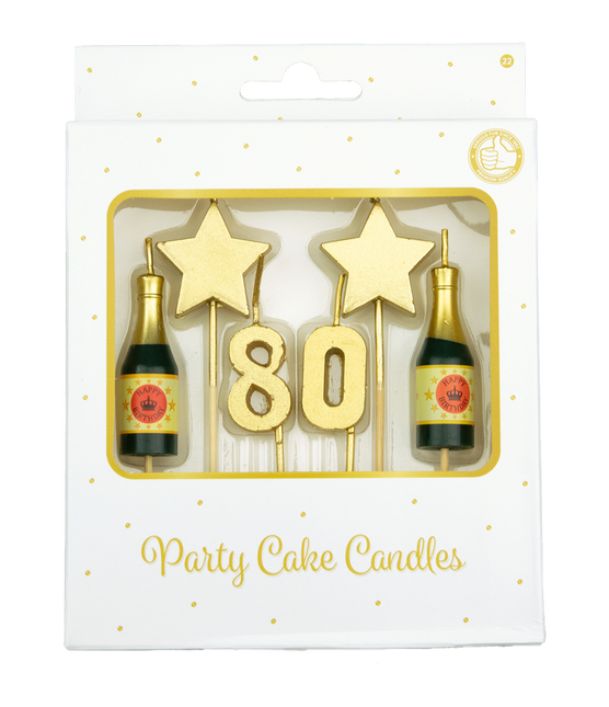 Candele 80 anni Champagne 17,5 cm