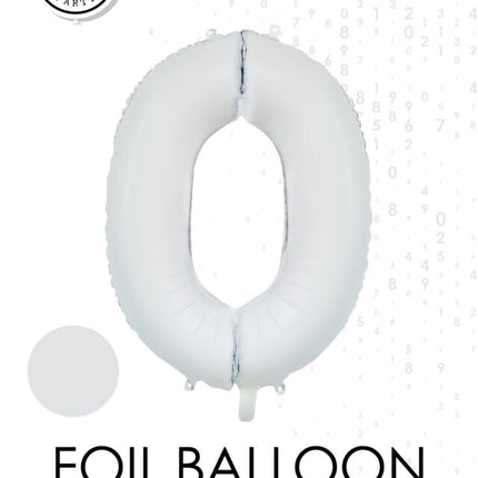 Palloncino numero bianco 0 anno lucido 86 cm