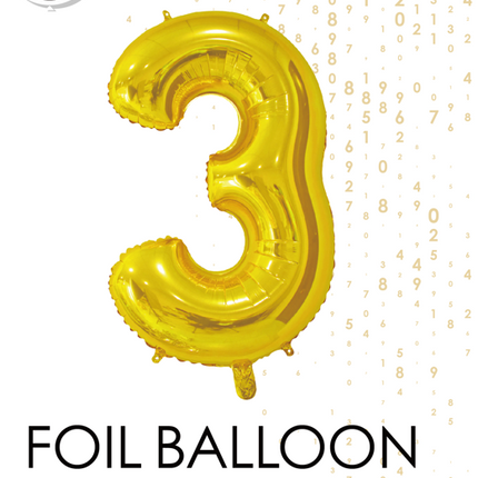 Pallone in foil Figura 3 Oro 66cm