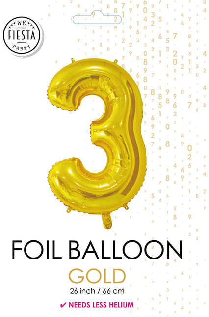 Pallone in foil Figura 3 Oro 66cm