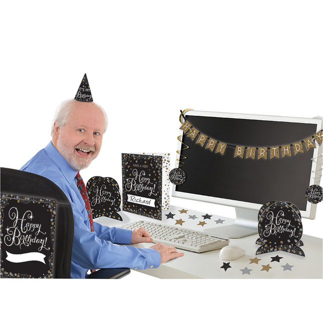 Set di decorazioni per compleanno Desk 9 pezzi