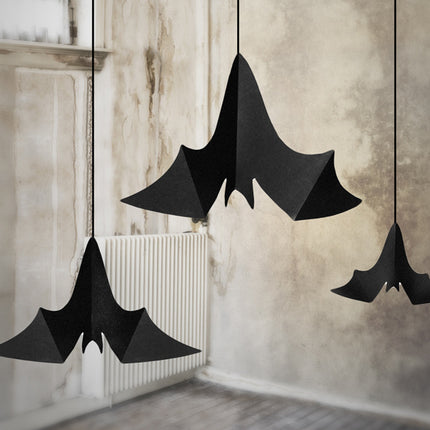 Set di pipistrelli per decorazioni appese di Halloween 31-47 cm 3 pezzi