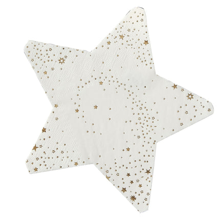 Tovaglioli Stelle Oro/Bianco 16,5cm 16pz