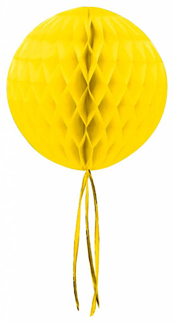 Palla a nido d'ape con frangia gialla 30 cm