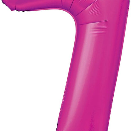 Palloncino Numero fucsia 7 anni lucido 86 cm