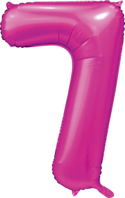 Palloncino Numero fucsia 7 anni lucido 86 cm