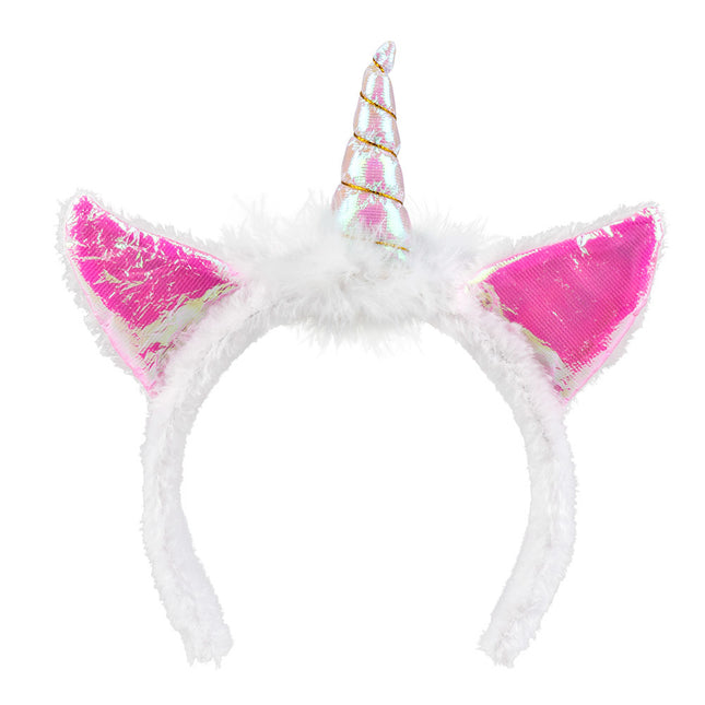 Diadema unicorno olografico 32 cm