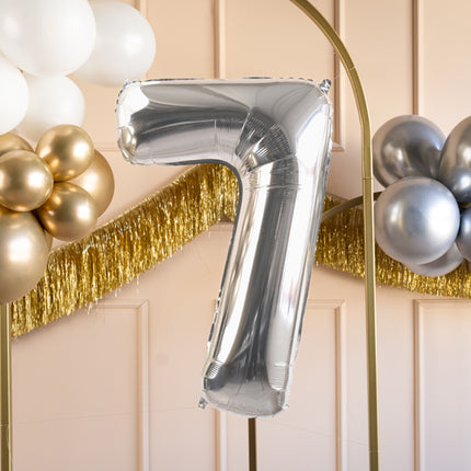 Palloncino a 7 anni Silver vuoto 72 cm