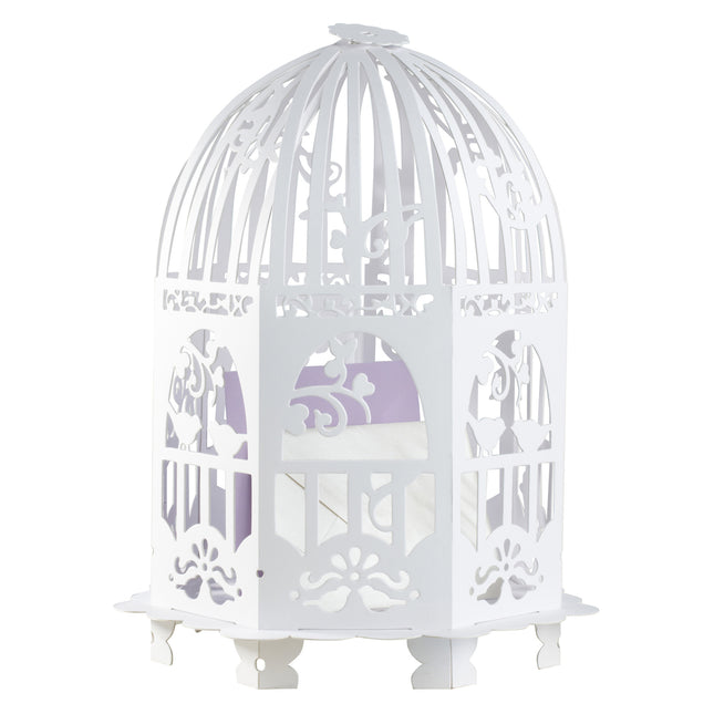 Portacarte bianco Birdcage 33 cm