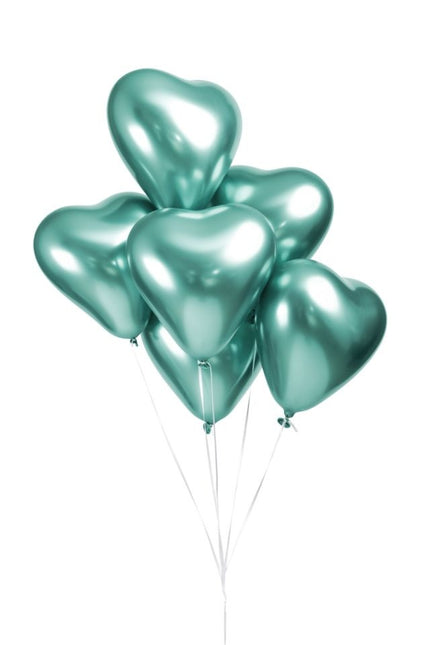 Palloncini cuore verde 30cm 6pz