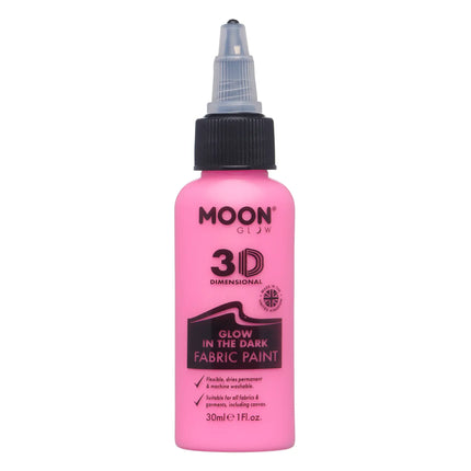 Moon Glow Vernice per tessuti fosforescente rosa 30ml