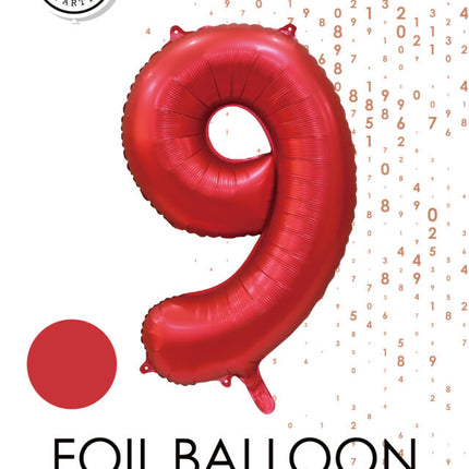 Palloncino numero rosso 9 anni lucido 86 cm