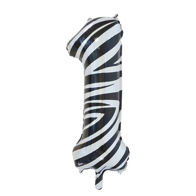 Pallone in foil Figura 1 Zebra XL 86cm vuoto