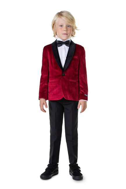 Blazer in velluto rosso bordeaux Ragazzo OppoSuits