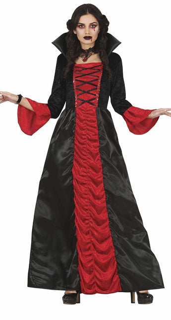 Costume da Vampiro Halloween Donna Rosso Nero