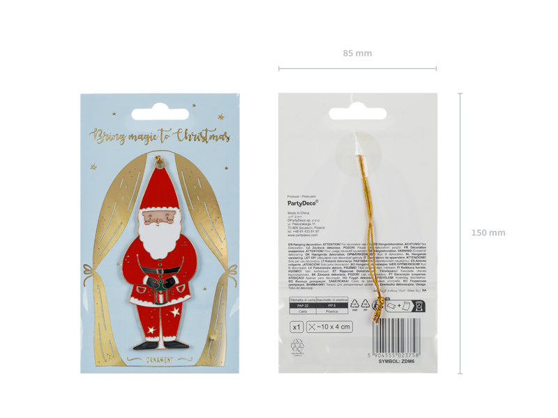 Decorazione appesa Babbo Natale 10cm