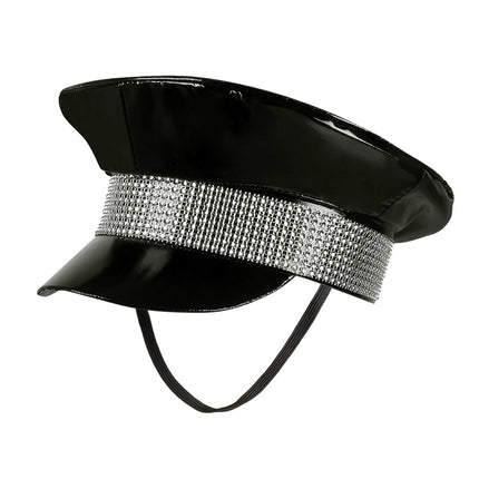 Cappello nero glitterato