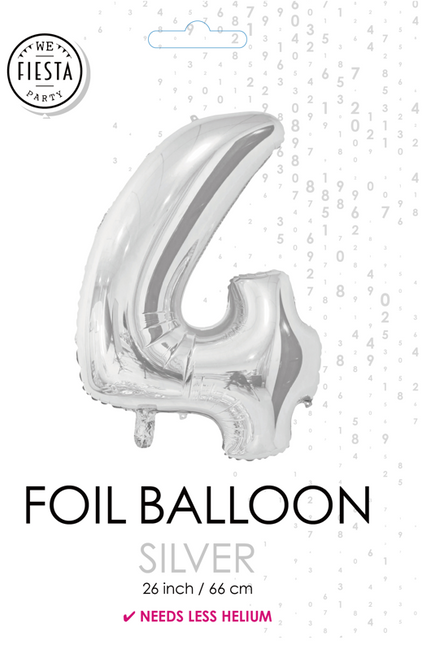 Pallone in foil Figura 4 Argento 66cm